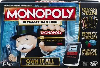 HASBRO GAMING Monopoly Ultimate Banking 2-4 Players Board Game Accessories Board Game
