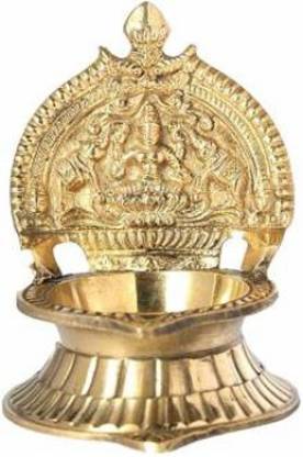 BOROSIL Dhanlaxmi Diya Large Brass Table Diya (Height: 7 inch) Brass Table Diya