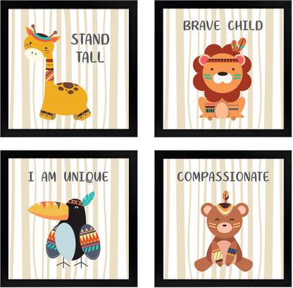 Kids Room Decors Wall Frames For Kids Synthetic Wood Art Motivational Quotes Play School Wall Decor