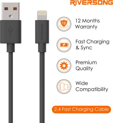 Riversong Lightning Cable 2.4 A 1 m PVC Beta CL20 -1M -MFi Certified Lightning Cable