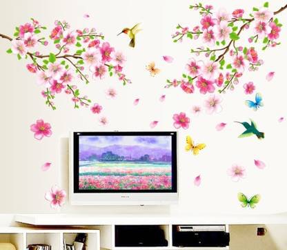 These Wall Stickers Deals Are Surprisingly Crazy At Flipkart The Big Billion Days Sale- Buy All Under ₹200 4 wall stickers flowers tv background branch led lcd living area original
