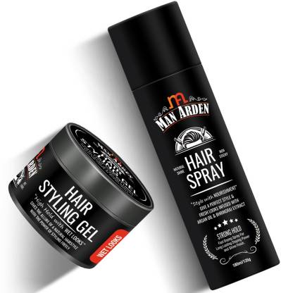 Man Arden Get The Hairstyle With Hair Spray Strong (180ml) & Hair Styling  Gel (50g) Price in India - Buy Man Arden Get The Hairstyle With Hair Spray  Strong (180ml) & Hair