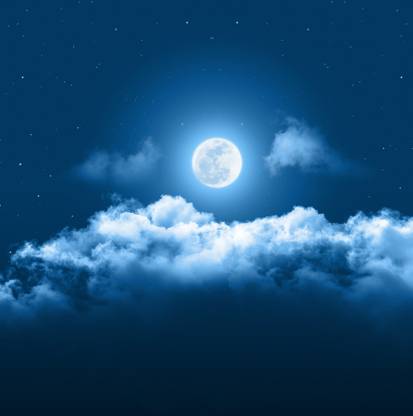 Night Blue Sky Moon Quotes Wall Poster Romantic Poster Moon Poster Paper Print Paper Print Decorative Posters In India Buy Art Film Design Movie Music Nature And Educational Paintings Wallpapers At Flipkart Com