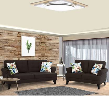 Hometown Miller Fabric Sofa Three Seater Two In Brown Combo 3 2 Set India Hometown Miller Fabric Sofa Three, Three Seater And Two Seater Sofas