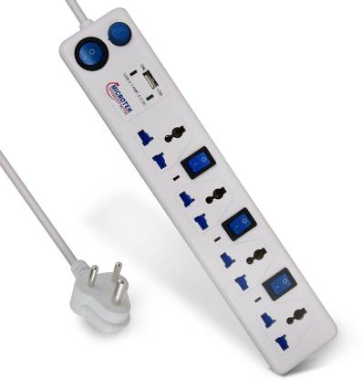 Microtek 4 Socket with Usb Charger with 4 Switches 6A 4  Socket Extension Boards