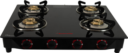 butterfly toughened glass gas stove