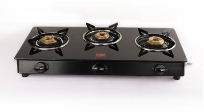 Cello Prima Gas Stove 3 Burner Glass Top Isi Certified Black Stainless Steel Manual Gas Stove Price In India Buy Cello Prima Gas Stove 3 Burner Glass Top Isi Certified Black