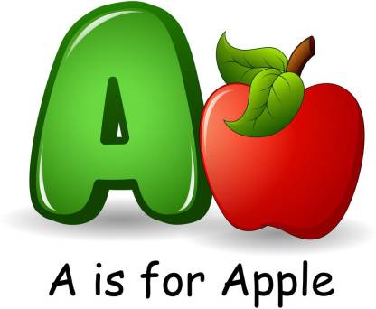alphabet a is for apple |Kids Room Posters|Poster for Play Schools|Cartoon  Poster|Poster for Every Room,Office, Gym|Learning Poster|Self Adesive  Sticker Paper Poster Paper Print - Educational posters in India - Buy art,  film,