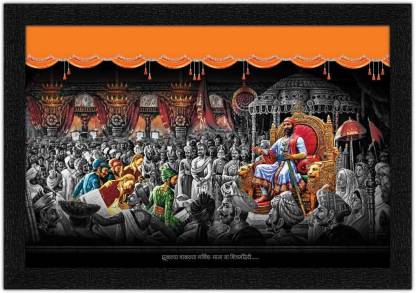 Download Art Amori Darbar Of Shivaji Maharaj Painting With Synthetic Frame Digital Reprint 14 Inch X 20 Inch Painting Price In India Buy Art Amori Darbar Of Shivaji Maharaj Painting With Synthetic