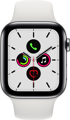 APPLE Watch Series 5 GPS + Cellular MWWF2HN/A 44 mm Stainless Steel Case  with White Sport Band Price in India - Buy APPLE Watch Series 5 GPS +  Cellular MWWF2HN/A 44 mm