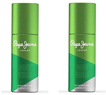 Pepe Jeans London Good Vibes (GreeN) For His-Pack Of 2 Deodorant Spray  -  For Men