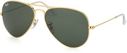 Ray-Ban Gold-Tone Geometric Pilot Sunglasses
