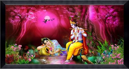 CATALOGWALA Radha Krishna Painting With Pink Theme Painting With Frame  Digital Reprint 10 inch x 20 inch Painting Price in India - Buy CATALOGWALA  Radha Krishna Painting With Pink Theme Painting With