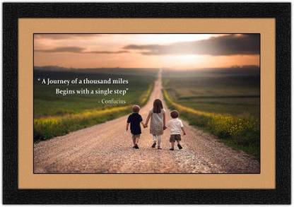 ADS Art Poster Motivational Thought Painting with Synthetic Frame Digital Reprint 14 inch x 20 inch Painting