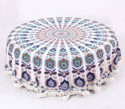 Icrafty Printed 6 Seater Table Cover, Round Dining Table Cover 6 Seater