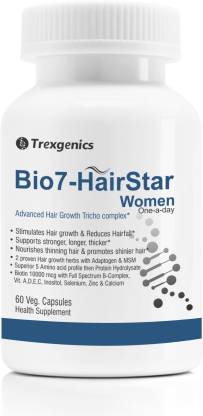 Trexgenics BIO7-HAIRSTAR WOMEN Advanced Hairfall &Hair Growth Tricho  Complex Price in India - Buy Trexgenics BIO7-HAIRSTAR WOMEN Advanced  Hairfall &Hair Growth Tricho Complex online at 
