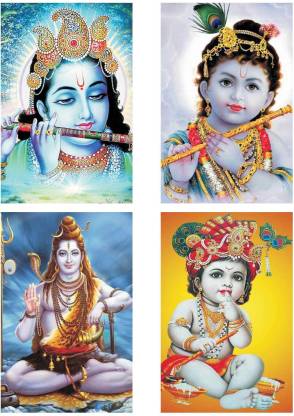 God_Poster_Shopsji_108 set of 4 poster God | Hindu God poster| God wallpaper|Indian  God