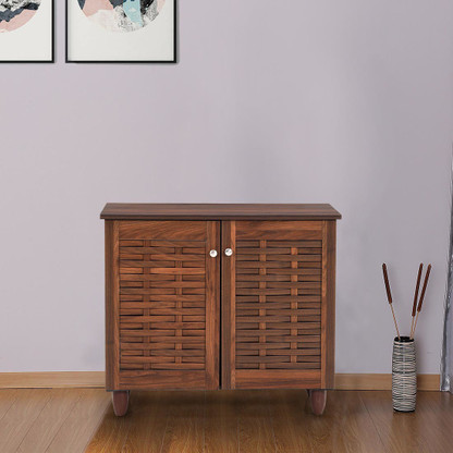 wooden shoe rack with lock