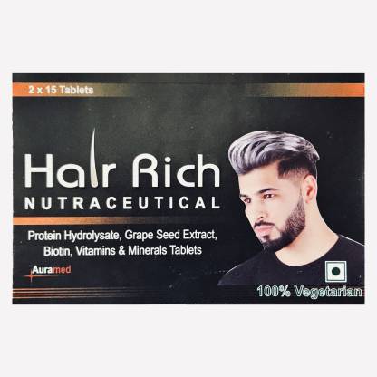 HAIR RICH NUTRACEUTICAL(Biotin ,Protein , Vitamins & minerals TAB) Price in  India - Buy HAIR RICH NUTRACEUTICAL(Biotin ,Protein , Vitamins & minerals  TAB) online at 