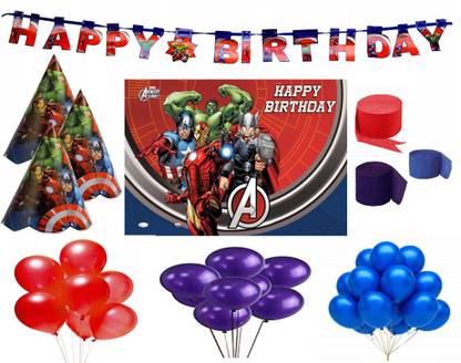 Krishvi Dreamz Marvel Avengers Decoration For Birthday Boy Theme Birthday Party Decoration Combo Pack Price In India Buy Krishvi Dreamz Marvel Avengers Decoration For Birthday Boy Theme Birthday Party