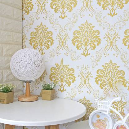 wall stickers wallpaper gold batik motifs living room creative original