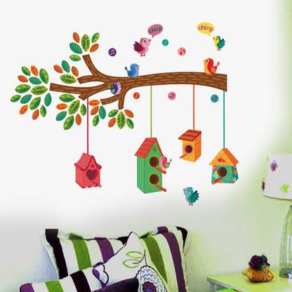 These Wall Stickers Deals Are Surprisingly Crazy At Flipkart The Big Billion Days Sale- Buy All Under ₹200 27 nursery colourful bird house on a branch large 100 57145 aquire original imafkhkeghfd3fqd