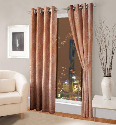 Skyloom 274 cm (9 ft) Blends Room Darkening Long Door Curtain (Pack Of 2)