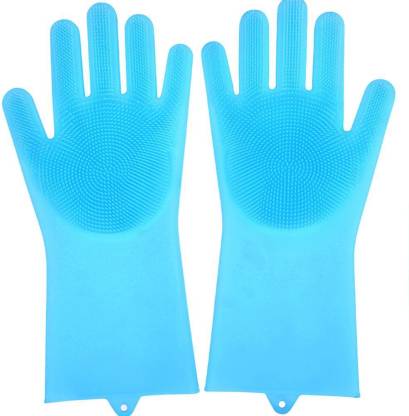 CLOMANA Silicone Non-Slip, Dishwashing and Pet Grooming Wet and Dry Glove Set
