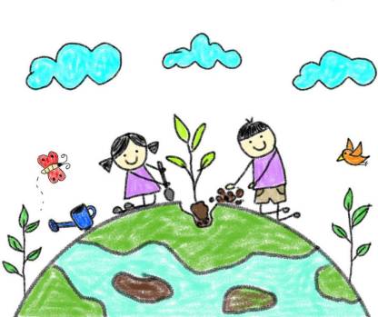 children plant tree sticker poster|save earth|save nature|globar  warming|size:12x18 inch|multicolor Paper Print - Nature posters in India -  Buy art, film, design, movie, music, nature and educational  paintings/wallpapers at 