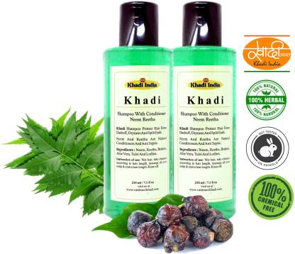 KHADI Neem Reetha Herbal Shampoo Pack of 2 - Price in India, Buy KHADI ...