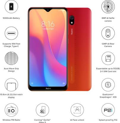 Redmi 8A (Sunset Red, 32 GB)