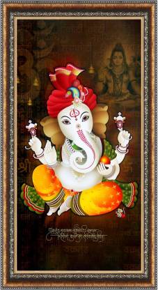 CATALOGWALA Ganesha Design Shiv Background And Shlok Wall Art Painting With  Frame Digital Reprint 24 inch x 12 inch Painting Price in India - Buy  CATALOGWALA Ganesha Design Shiv Background And Shlok