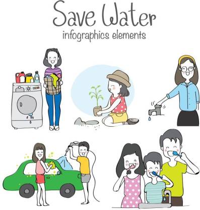 save water with cartoon people sticker poster| Paper Print - Quotes &  Motivation posters in India - Buy art, film, design, movie, music, nature  and educational paintings/wallpapers at 