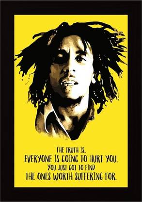 Bob Marley 'Everyone Is Going To Hurt You' Quote Framed Poster Paper