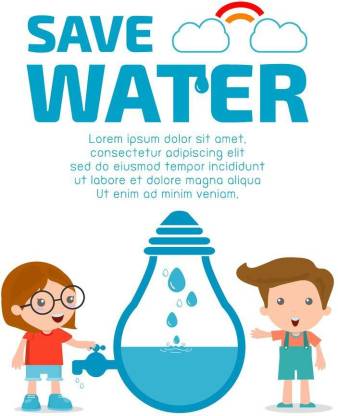 water save with kids sticker poster Paper Print - Quotes & Motivation  posters in India - Buy art, film, design, movie, music, nature and  educational paintings/wallpapers at 