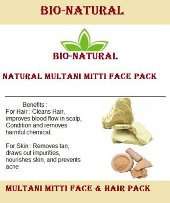 Bio Natural Multani Mitti for Face Skin and Hair Packs - 100gm - Price in  India, Buy Bio Natural Multani Mitti for Face Skin and Hair Packs - 100gm  Online In India,