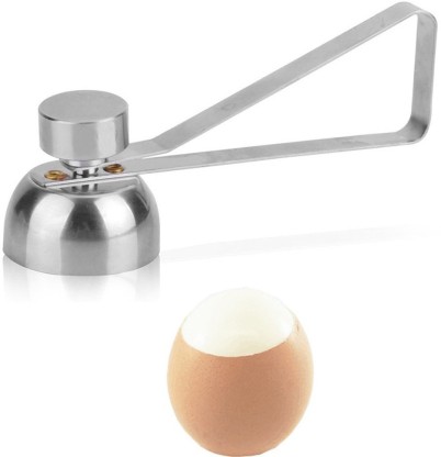 Separate Cut The Top of The Shell Smooth Round Opening Soft or Hard Boiled Egg Shells Egg Shell Topper Stainless Steel Cracker Easter Premium Kitchen Tool for Removing Raw 