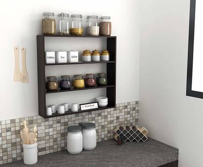 Stylewud Kitchen Wall Shelf Rack Wenge Engineered Wood Cabinet In India At Flipkart Com Stylewud Kitchen Wall Shelf, Kitchen Cabinet Shelf Racks