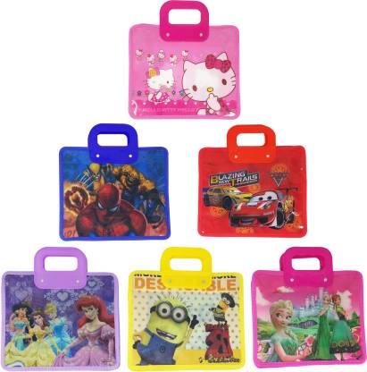  | Parteet New Cartoon Printed Handle Bags - Pack of 6Pcs for  Birthday Party Return Gifts for Kids Waterproof Multipurpose Bag -  Multipurpose Bag
