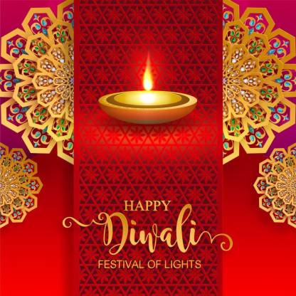 red golden background diwali |festival poster|diwali poster|poster for  diwali|diya poster|dia poster|rangoli poster|poster for  home,gym,office|12x18 inch|sticker paper poster Paper Print - Religious  posters in India - Buy art, film, design, movie ...