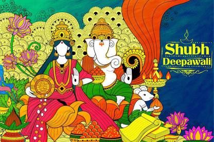 Lakshmi and Lord Ganesha |festival poster|diwali poster| Paper Print - Religious posters in India - Buy art, film, design, movie, music, nature and educational paintings/wallpapers at Lakshmi and Lord Ganesha |festival poster|diwali poster| Paper Print - Religious posters in India - Buy art, film, design, movie, music, nature and educational paintings/wallpapers at