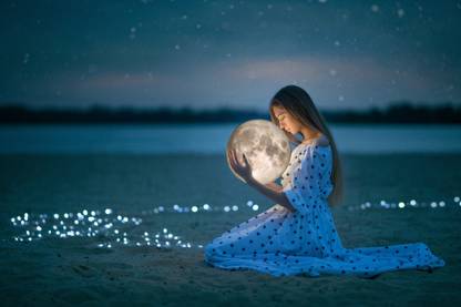 beautiful attractive girl |moon quotes|wall poster|romantic poster|moon  poster Paper Print Paper Print - Decorative posters in India - Buy art,  film, design, movie, music, nature and educational paintings/wallpapers at  Flipkart.com