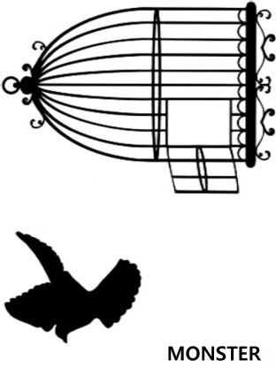Flying bird tattoo sketch entangle stile Vector Image