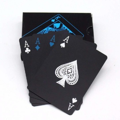 Black Waterproof Playing Cards Magic Tool New PVC Poker Set Classic Board Game 