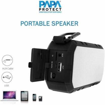 Buy Papa Protect Audio Qube 10W Water Resistant Power Bank Speaker With  Bluetooth 5 W Bluetooth Laptop/Desktop Speaker Online from Flipkart.com