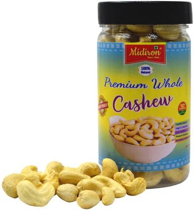 Midiron 100 % Natural Premium Whole Raw Cashew in Jar Cashews