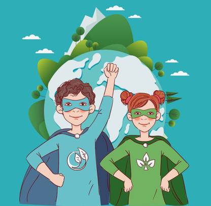 Two cute children super sticker poster|save earth|save nature| Paper Print - Nature posters in India - Buy art, film, design, movie, music, nature and educational paintings/wallpapers at Two cute children super sticker poster|save earth|save nature| Paper Print - Nature posters in India - Buy art, film, design, movie, music, nature and educational paintings/wallpapers at