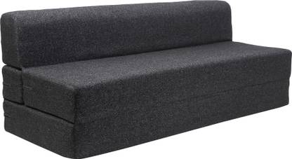 Uberlyfe 3 Seater Sofa Bed Perfect For Guests Jute Fabric Washable Cover Dark Grey 6 X Feet Scb 001734 Bk Double In India Uberlyfe 3 Seater Sofa Bed, How Much Fabric To Recover 3 Seater Sofa Bed