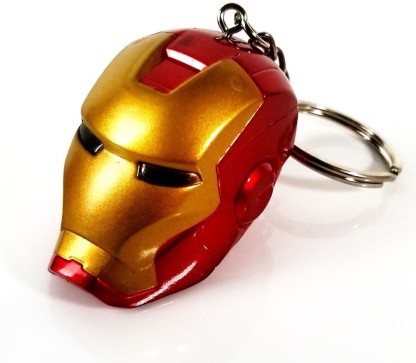 IRON MAN Mask Keychain SuperHero Marvel Movie Comics 3D Metal Keyring Key Chain 