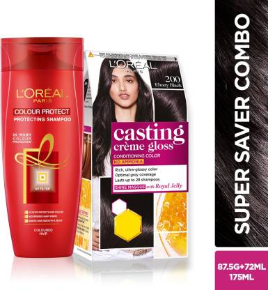 L'Oréal Paris Casting Creme Gloss (Ebony Black 200) Hair Color and Shampoo  Price in India - Buy L'Oréal Paris Casting Creme Gloss (Ebony Black 200)  Hair Color and Shampoo online at 